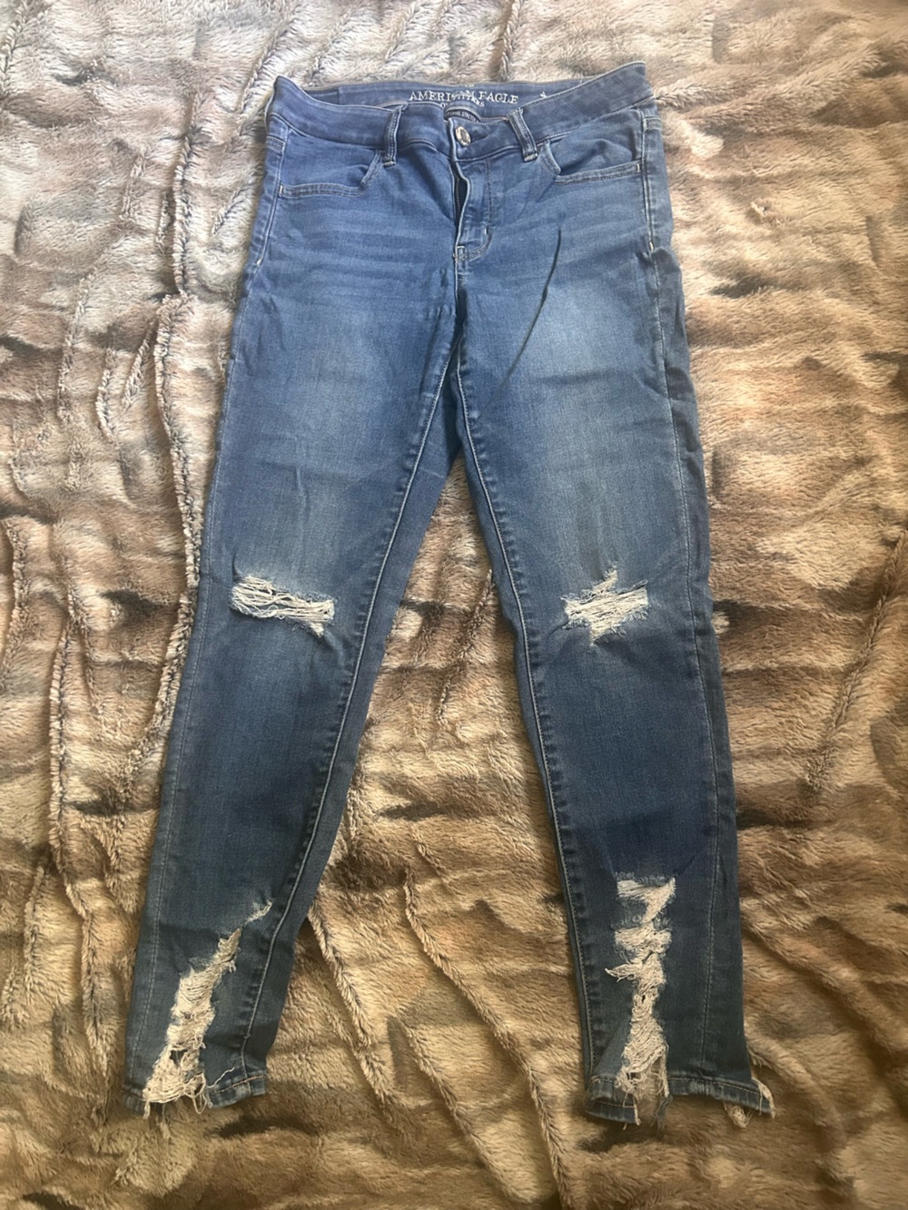 American Eagle Outfitters Distressed Dark Blue Jeggings